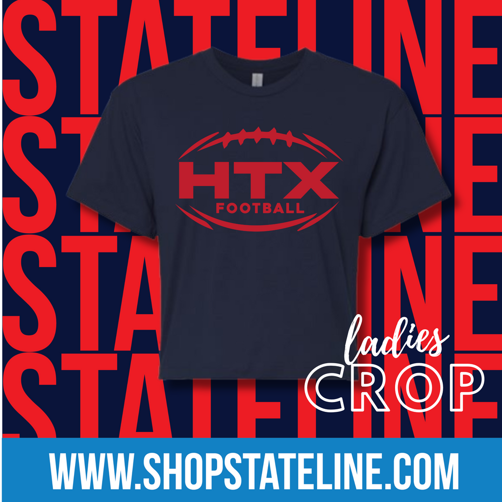 HTX FOOTBALL RED- NAVY Ladies Crop