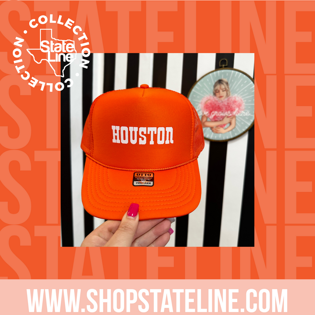 Houston - Orange Trucker Hat