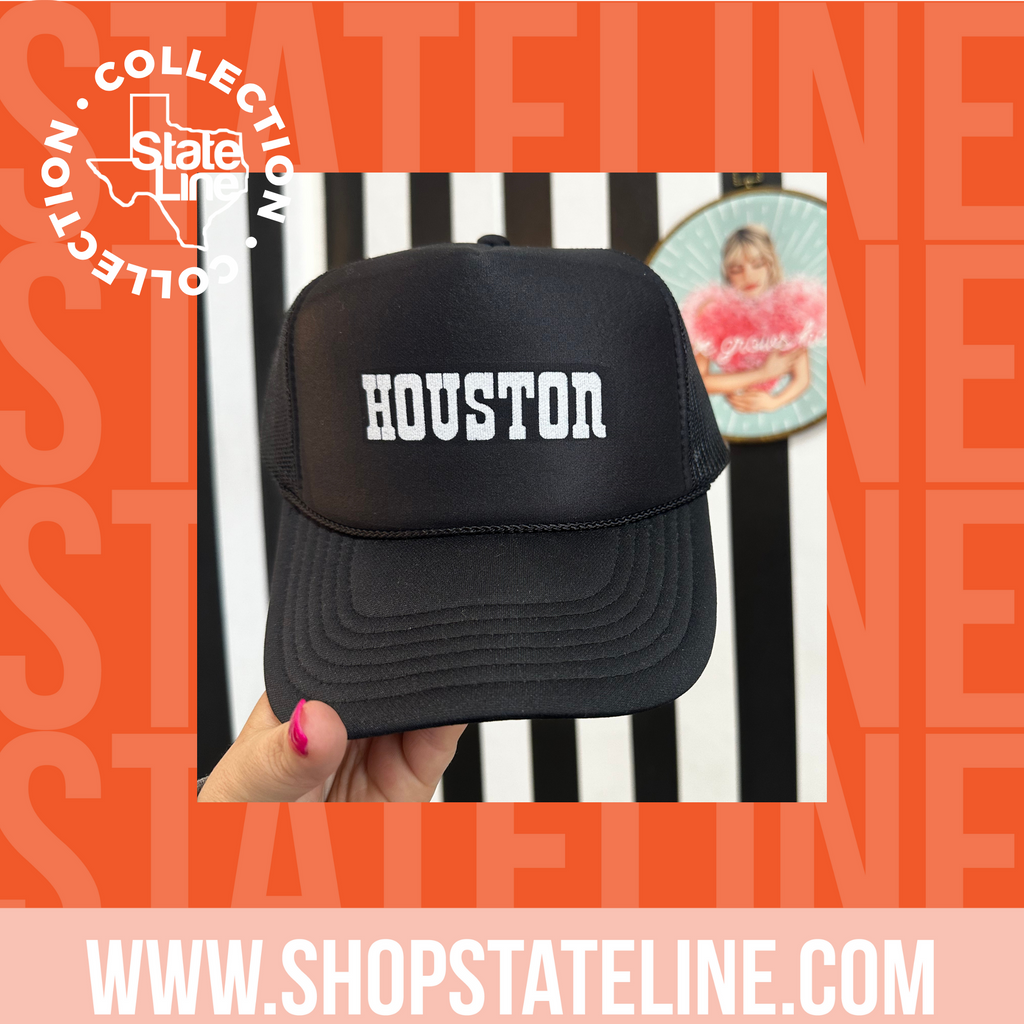 Houston -  Black Trucker Hat