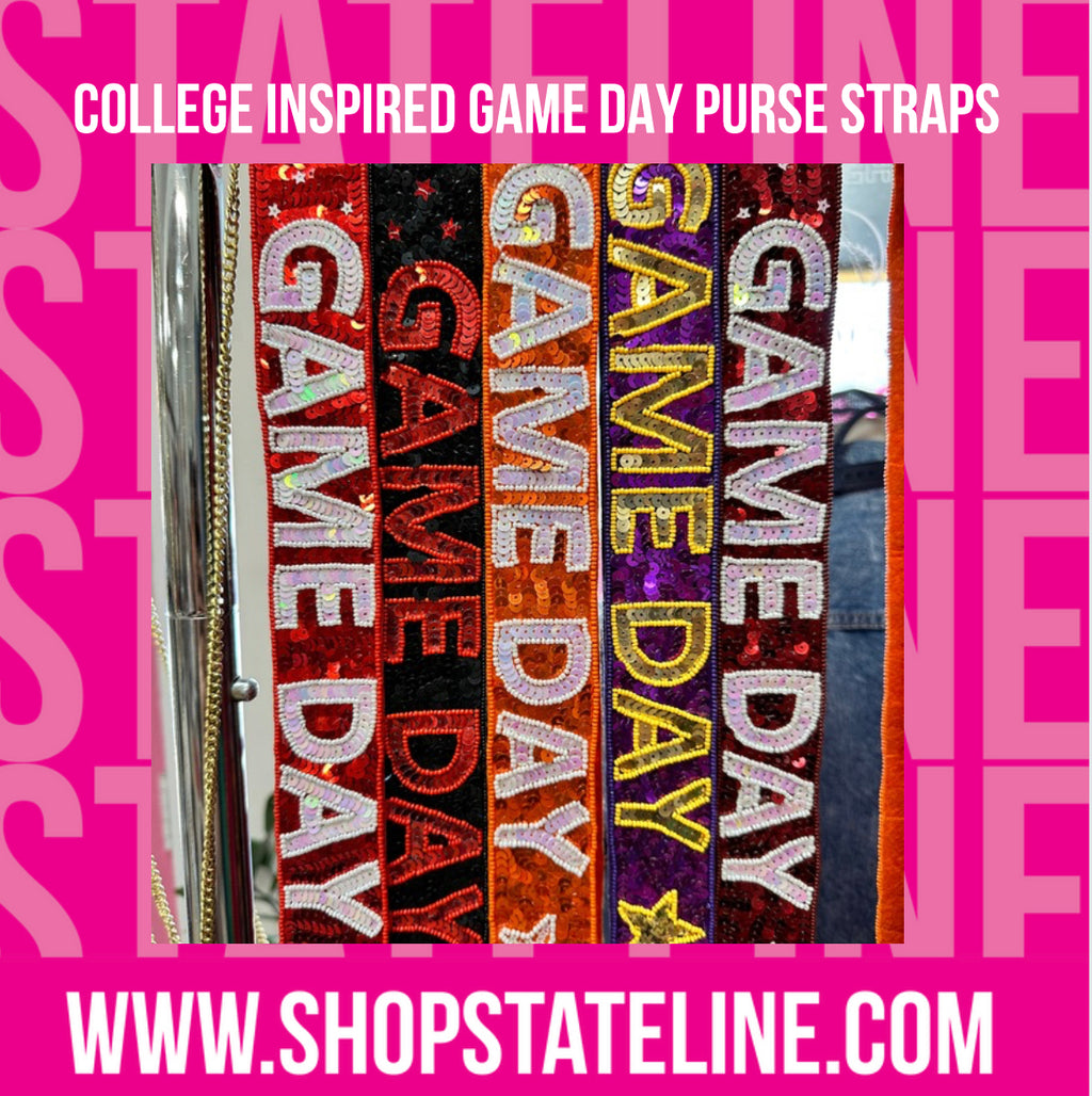 College Inspired Gameday Hand Beaded Cross Body Straps