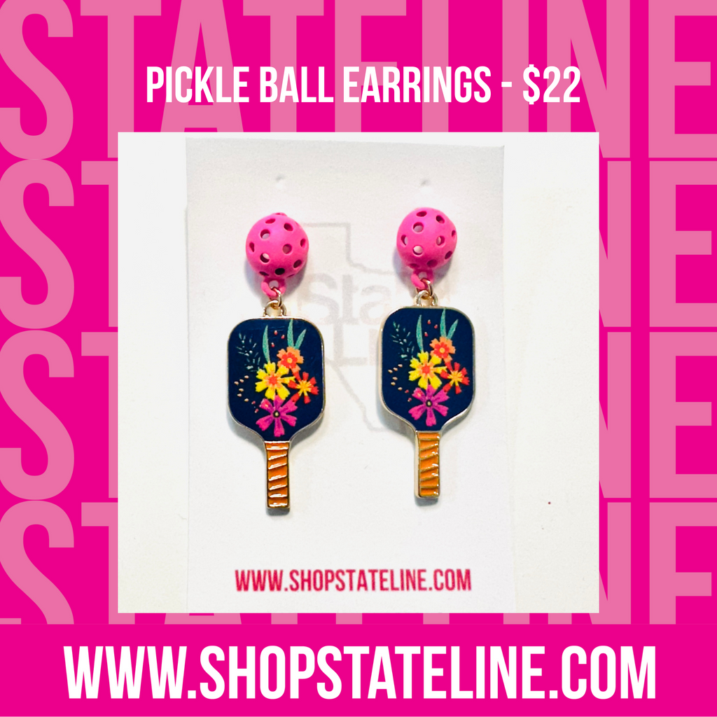 Pickle Ball Pink earrings