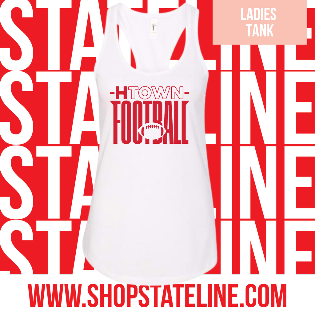 Htown Football - white ladies tank