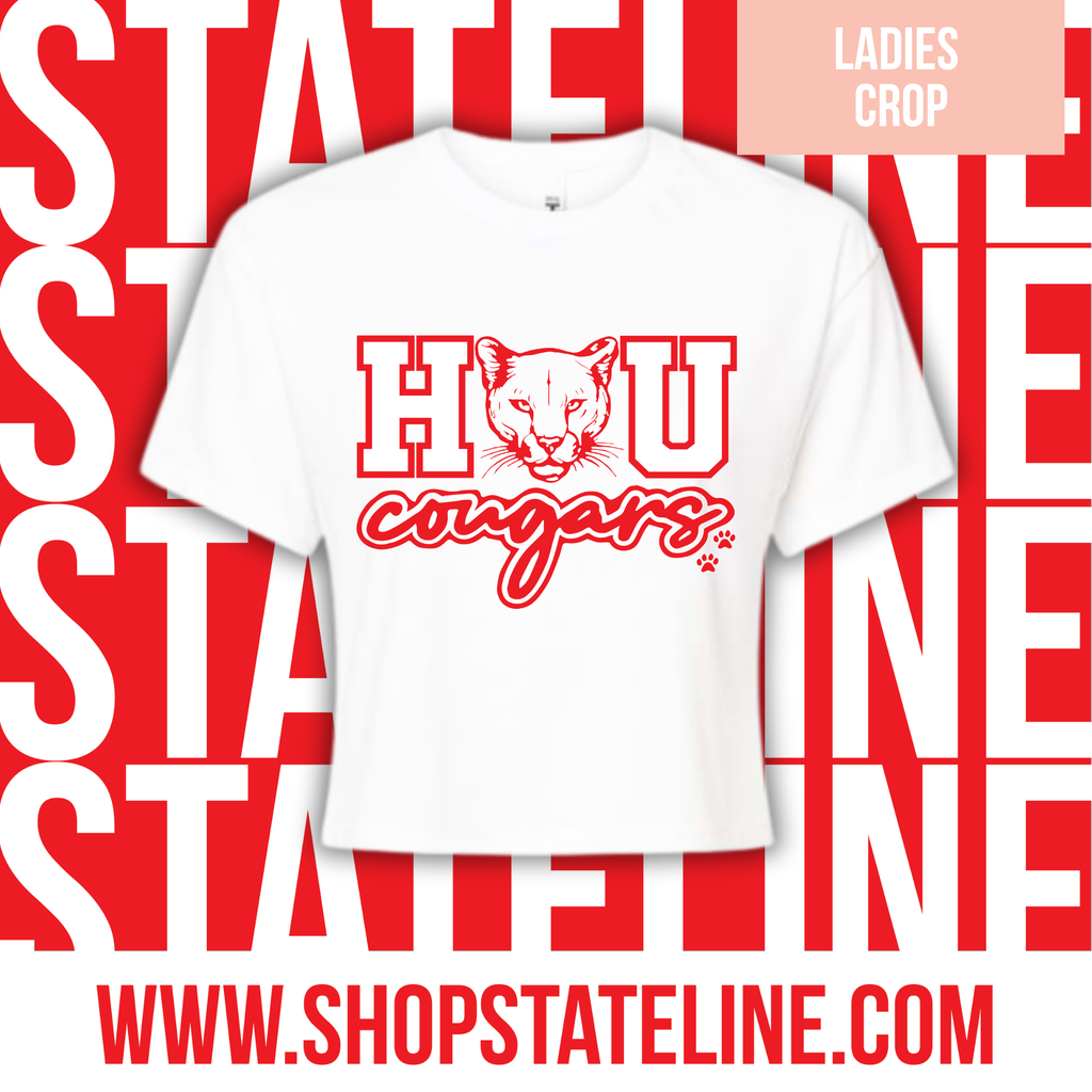HOU Cougars - white ladies crop