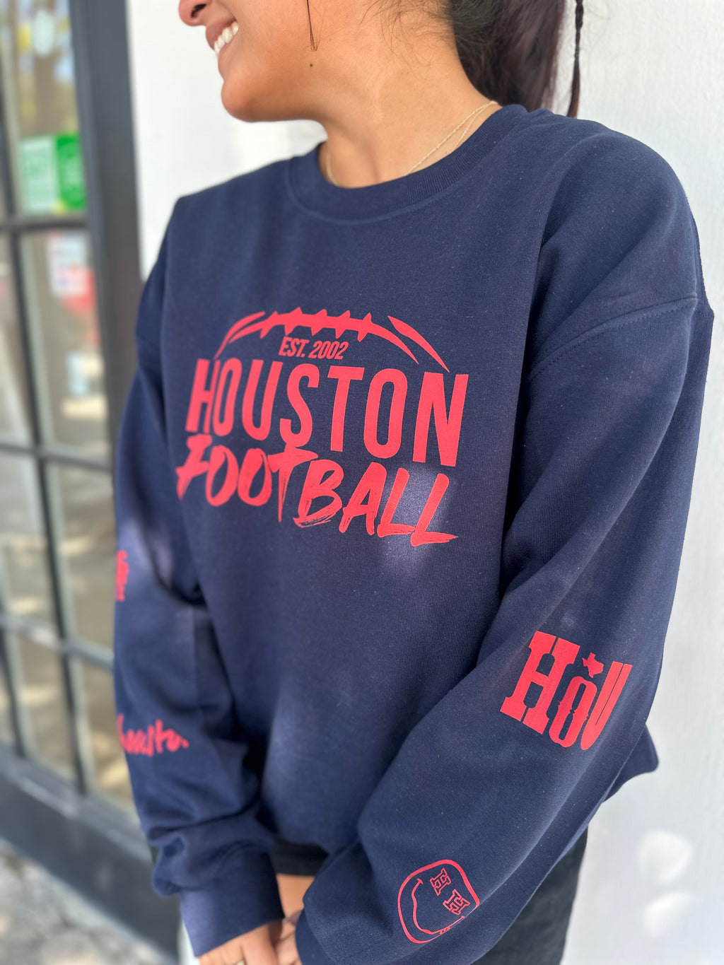 Houston Football - Crewneck Sleeves