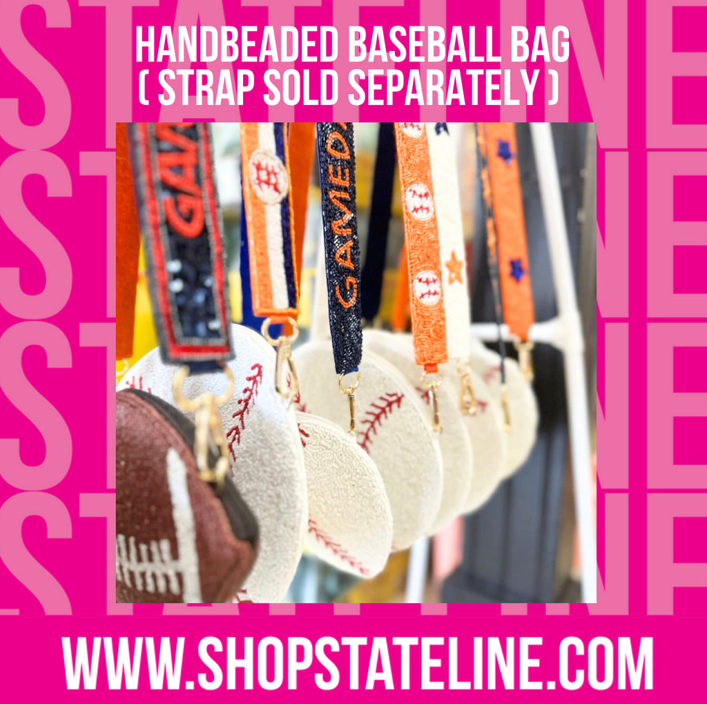 Baseball Hand Beaded Bag - Straps not included