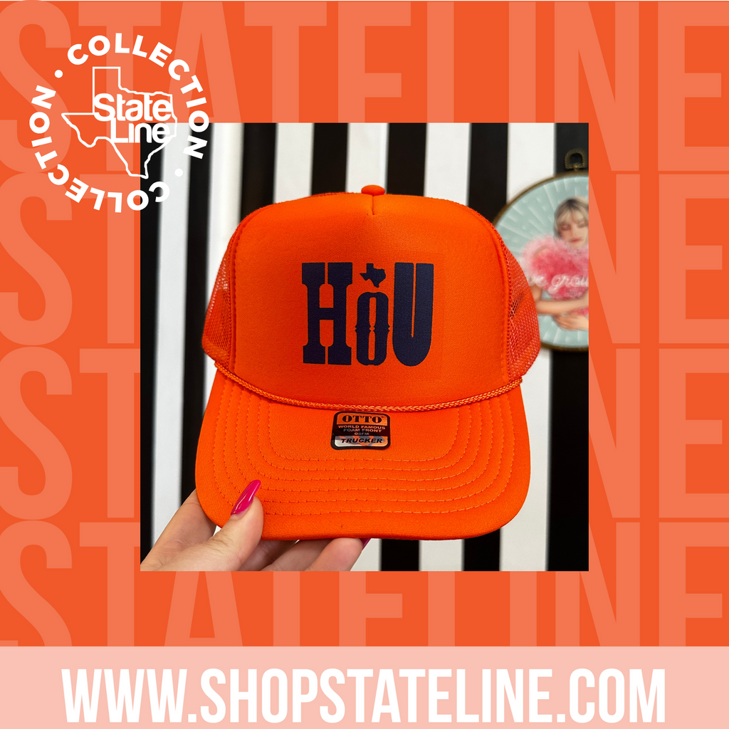 Hou-  Orange Trucker Hat