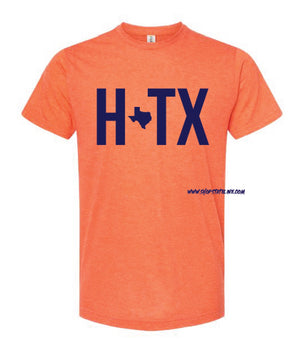 Houston Texas - HTX - Orange Unisex Tee